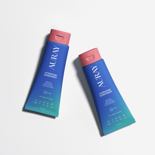 Packaging with the title 'Pastel themed sunscreen tube packaging design'