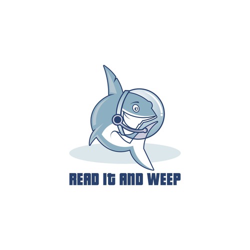 Shark logo with the title 'read it and weep'
