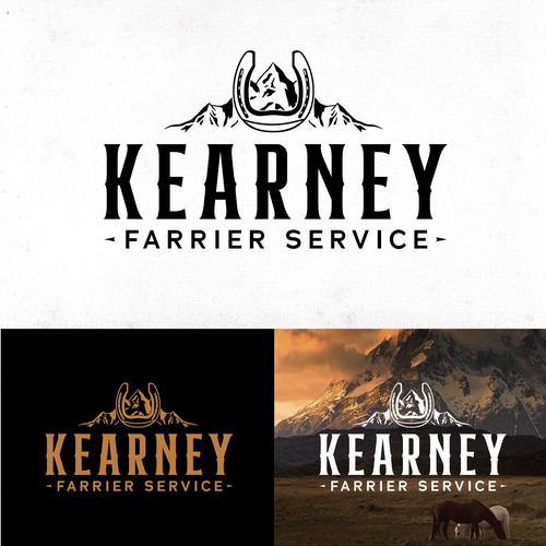 Horseshoe logo with the title 'Logo for a Horse Farrier'