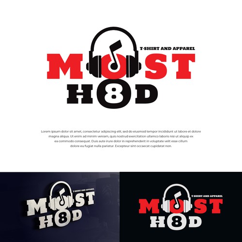 Cloth design with the title 'Music Logo for MOST H8D'