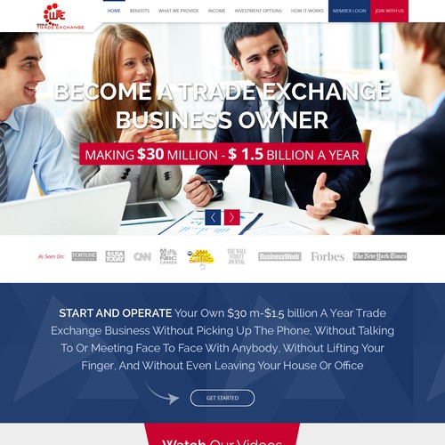 Training website with the title 'Design A World Class Investment Opportunity Website. OPEN TO ALLDESIGNERS!!!'