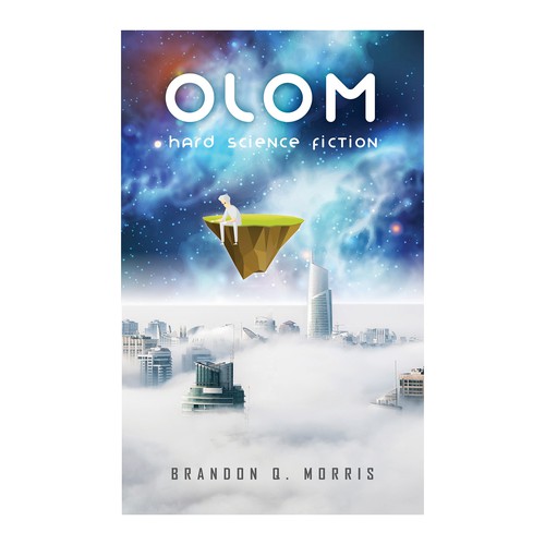 Floating design with the title 'Book Cover For Science Fiction Novel'