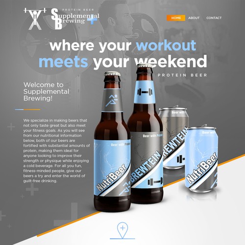 Beer website with the title 'Protein Beer - web concept'
