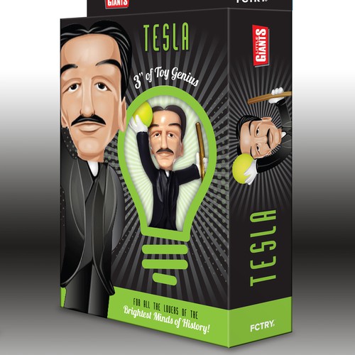 Black packaging with the title 'Box for miniature toy geniuses'