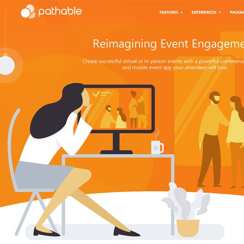 Office illustration with the title 'Office workers'