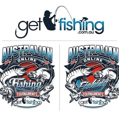T-shirt artwork with the title 'AUSTRALIAN FISHING TOURNAMENT'