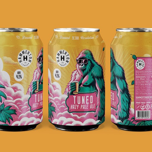 Design with the title 'Hammerton Hazy Pale Ale'