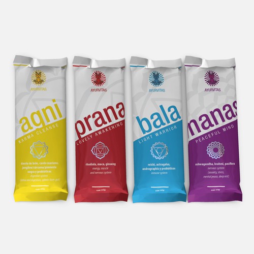 Vegan food packaging with the title 'Product packaging for Vegan energy bar'