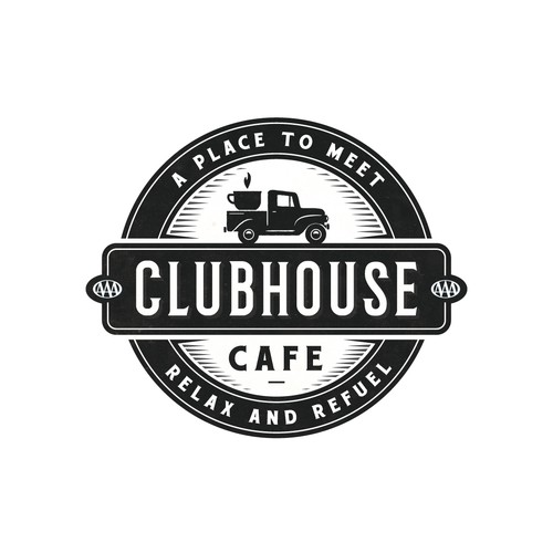 Coffee shop design with the title 'Clubhouse Cafe'