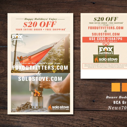 Direct mail design with the title 'A catchy mailer postcard for the holiday season'