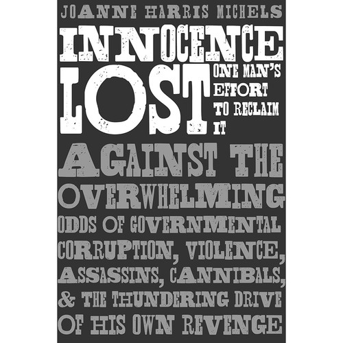 Typography book cover with the title 'Cover Design for Biography True Crime Thriller'