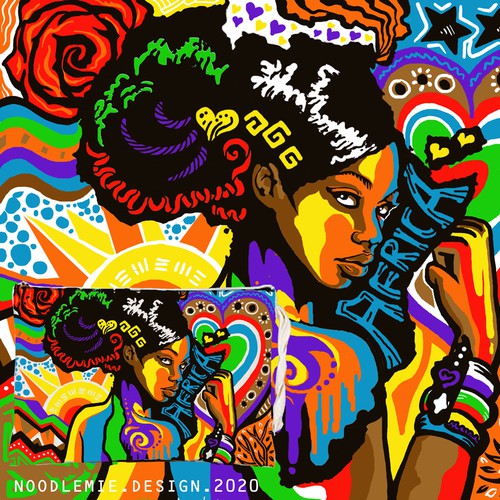 Fashion design with the title 'Design for women clutch purse design with African theme'