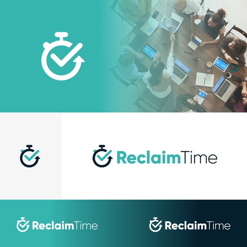 Presentation logo with the title 'logo concept for a business-focused time management app'
