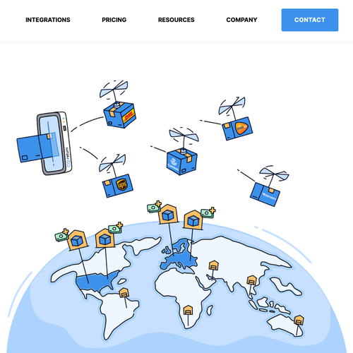 Landing page illustration with the title 'Hero Illustration for 12Return'