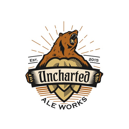 Brown logo with the title 'Uncharted Ale Works'