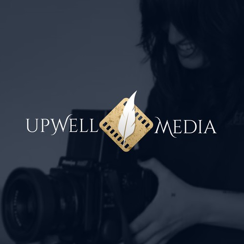 Feather logo with the title 'Upwell Media'