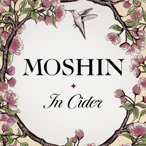 Flower label with the title 'Cider Label Concept'