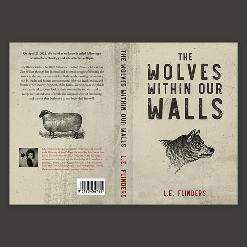 Novel design with the title 'Book cover for a fiction novel'