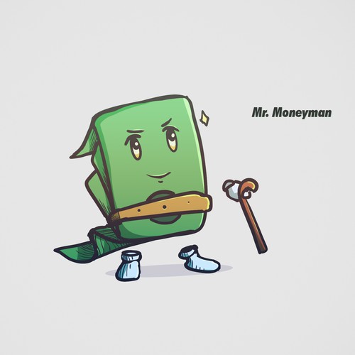 Cash design with the title 'The Optimistic Mr. Moneyman'