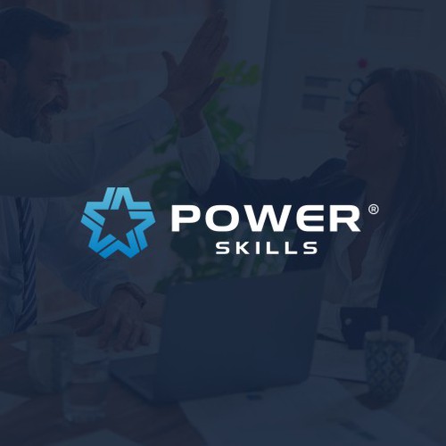 Star brand with the title 'Bold Colourful logo for Power Skills, a coaching company'