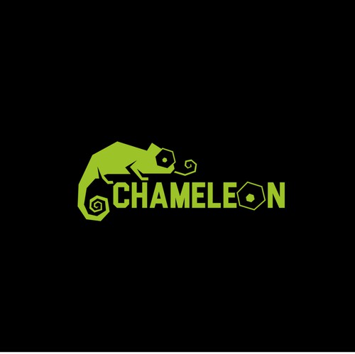 Circuit board logo with the title 'Logo design for Chameleon'
