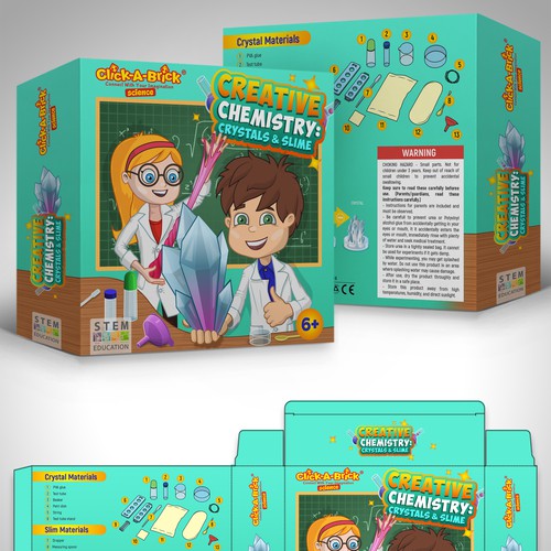 Board game packaging with the title 'package and label'