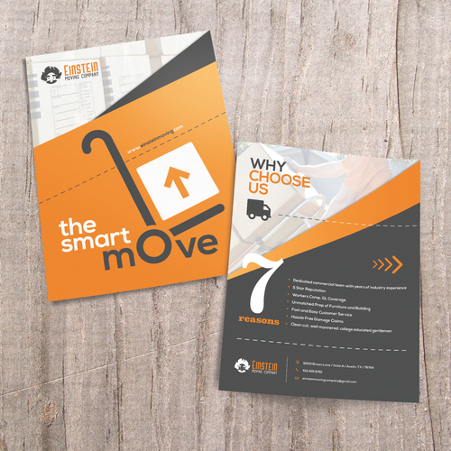 Moving design with the title 'Clean, Minimalist Flyer for Moving Company'
