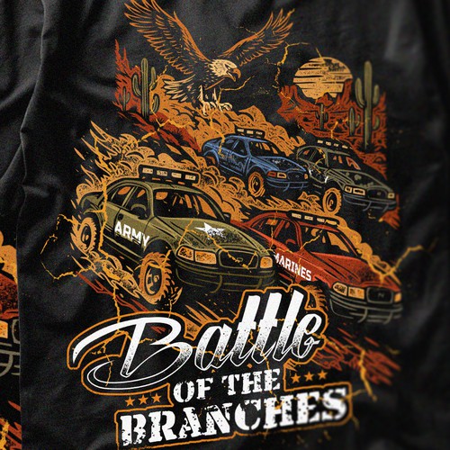 Car design with the title 'Battle of the branches '