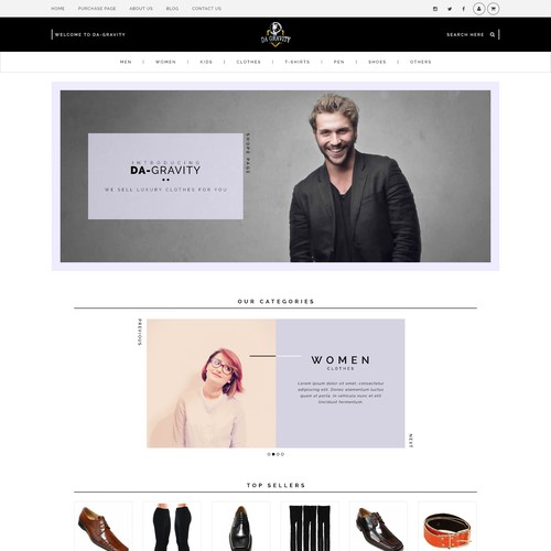 Clothes design with the title 'Luxury Ecommerce Web Design'