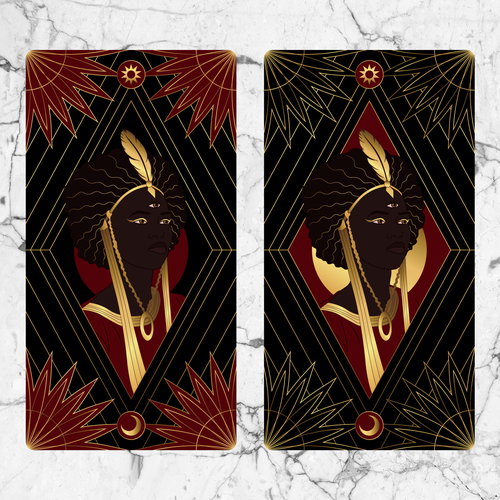 Artwork illustration with the title 'Oracle card design'