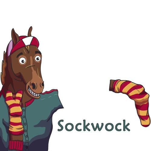 Horse illustration with the title 'Character for snapchat geofilter'