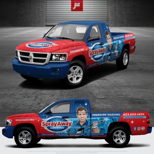 Cleaning design with the title 'Pressure Washing truck'
