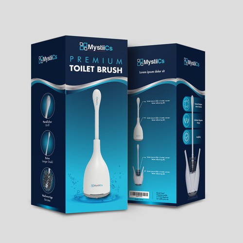 Household design with the title 'Premium Toilet Brush Packaging'