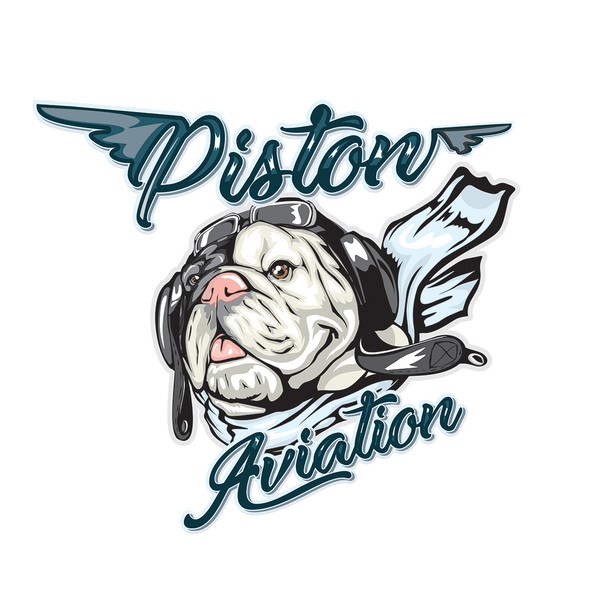 Mascot brand with the title 'Piston Aviation'