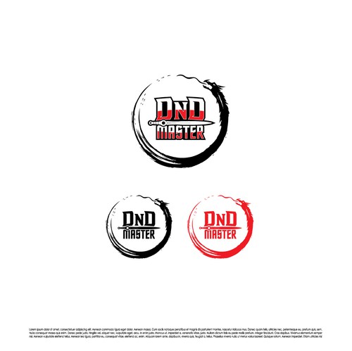 Board game design with the title 'DnD Master'