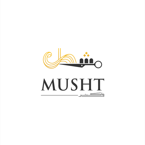 Salon brand with the title 'Musht ( arabic logo )'