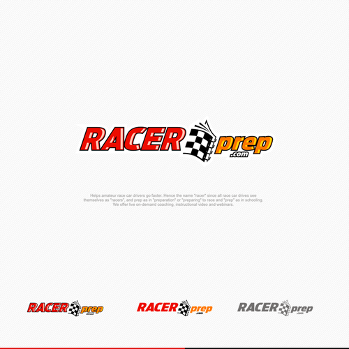 Racing logo with the title 'Racer prep'