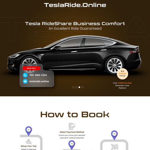 Driver design with the title 'Car and Driver Rental Service Landing Page Design'