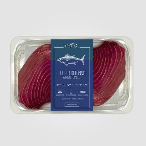 Drawing label with the title 'Fish Label Design'