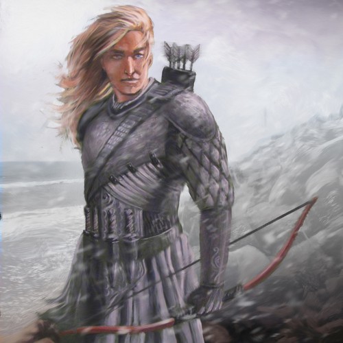 Hunter design with the title 'Fantasy cover for a book '