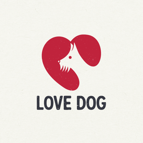 Dog heart logo with the title 'Love Dog Logo'