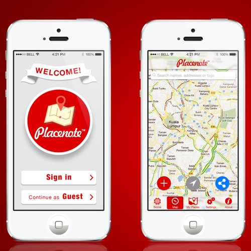 IPhone design with the title 'Design a stunning UI for an iPhone app - NO DESIGN RESTRICTIONS! UNLEASH YOUR CREATIVITY!!'