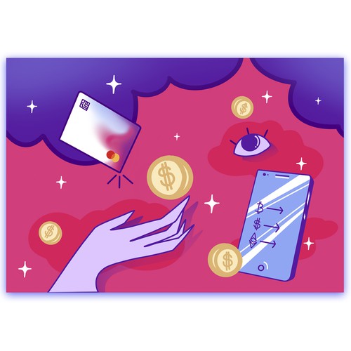 Dollar design with the title 'Illustration for a different bank '