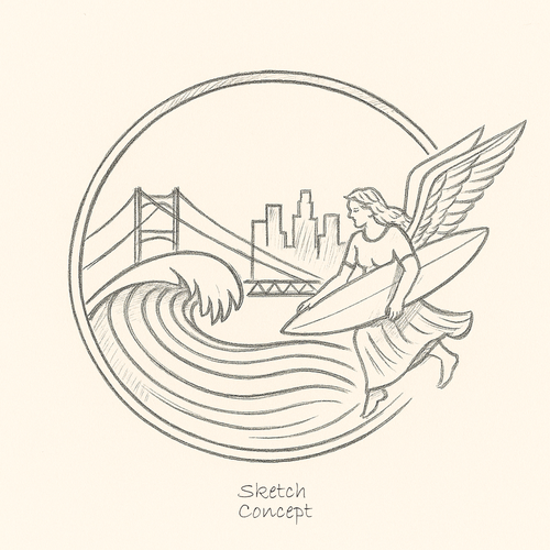 Hand t-shirt with the title 'Angel in Los Angeles'