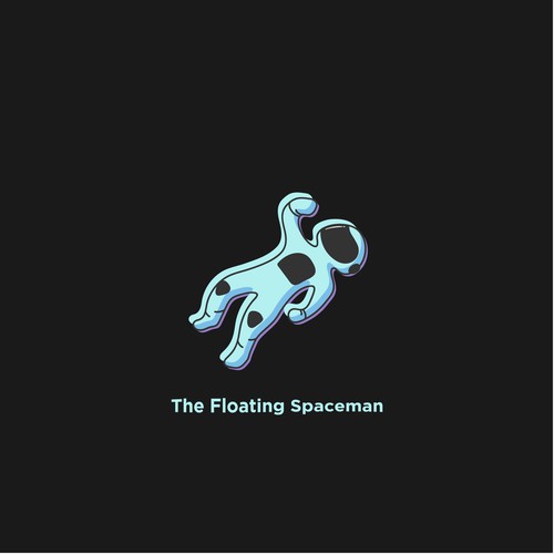 Spaceship artwork with the title 'the floating spaceman'