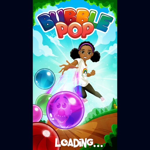 Screen design with the title 'Loading screen for a mobile game'