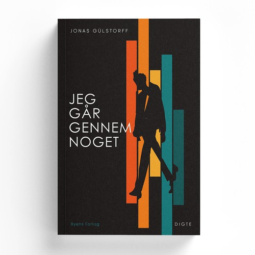 Minimal book cover with the title 'Jeg går gennem noget by Jonas Gülstorff'