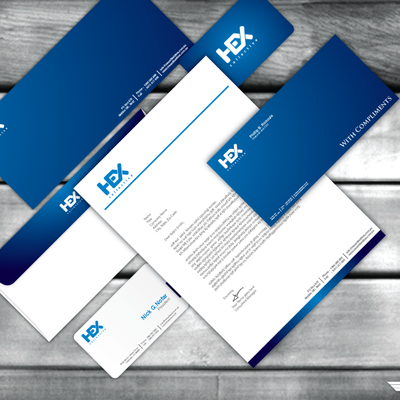 Stationery Set Proposal for 'Hex Collective'.