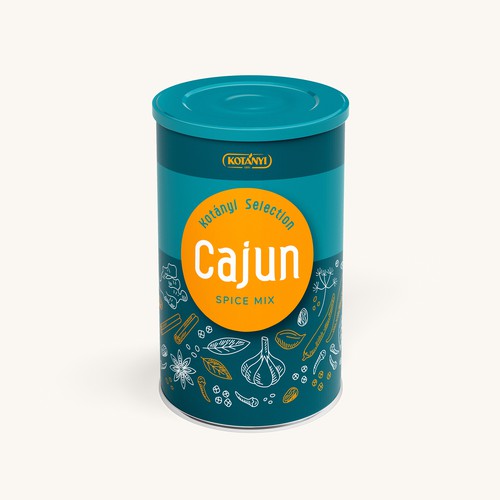 Herbal packaging with the title 'Spice tin packaging'