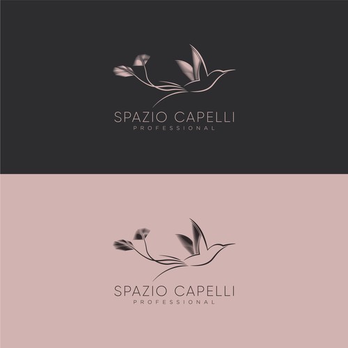 Hummingbird logo with the title 'Spazio Capelli Professional'